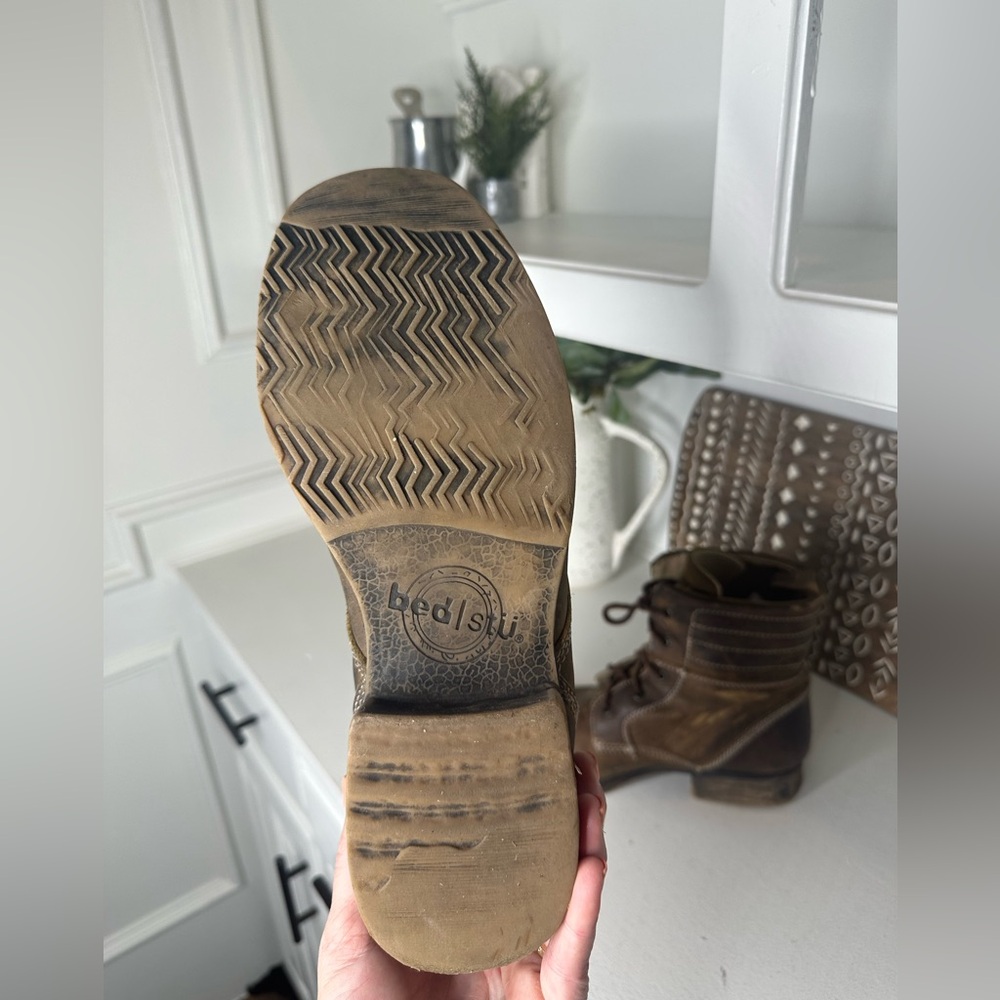 Bed|Stu Men's Distressed Leather Lace-Up Boots Size 10 - Picture 8 of 9